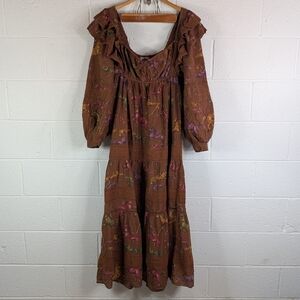 FARM Rio Brown Dress with Colorful Horse Print